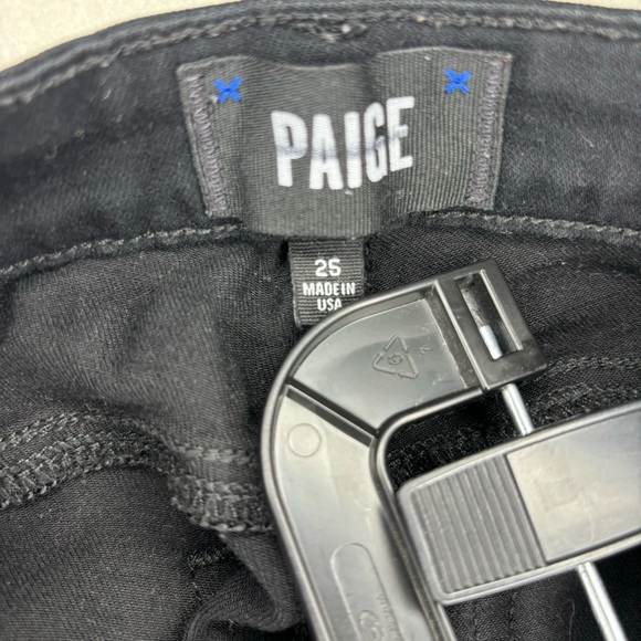 Paige Verdugo Crop Jeans in Black Distressed Size 26 - Picture 9 of 10